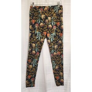 LuLaRoe One Size OS Leggings Bright Multi-color Floral Print‎